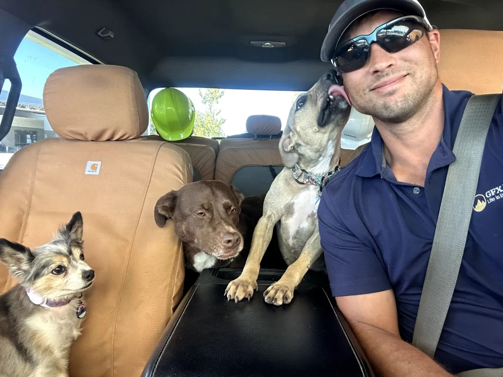 Tyler and 2 Rescue Dogs